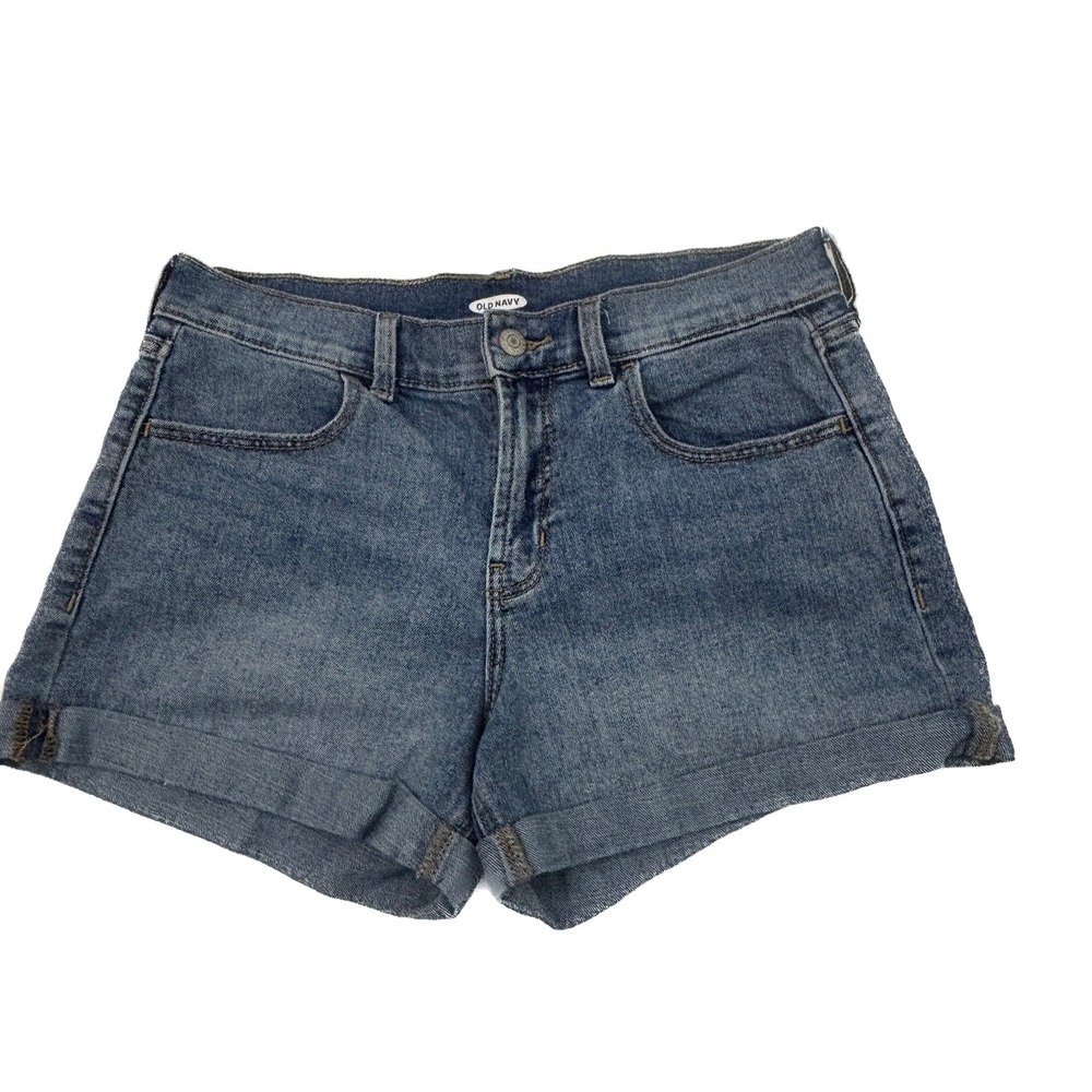 Old Navy Wow Short Womens 6 Blue Denim Cuffed Medium Wash Stretch Casual